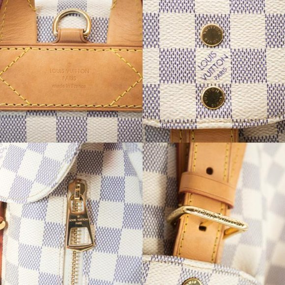 Sperone Bb White Damier Azur Canvas Backpack - Picture 10 of 11